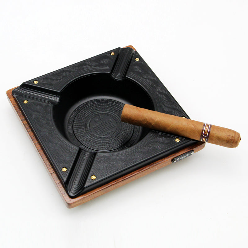 4 Cigar Ashtray in Burl Wood - Your Elegant Bar