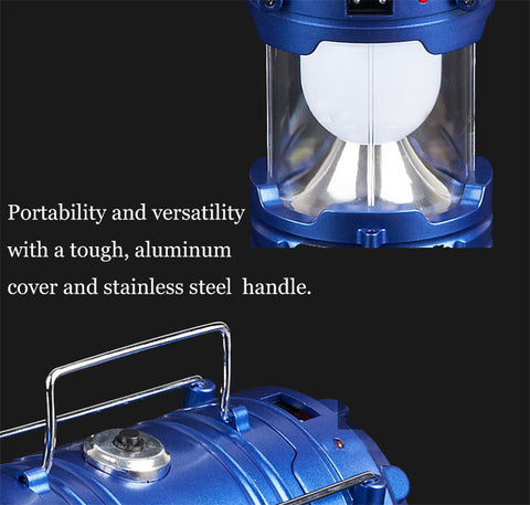 Solar Rechargeable Camping Lantern & Portable Outdoor Handheld Led  Flashlight